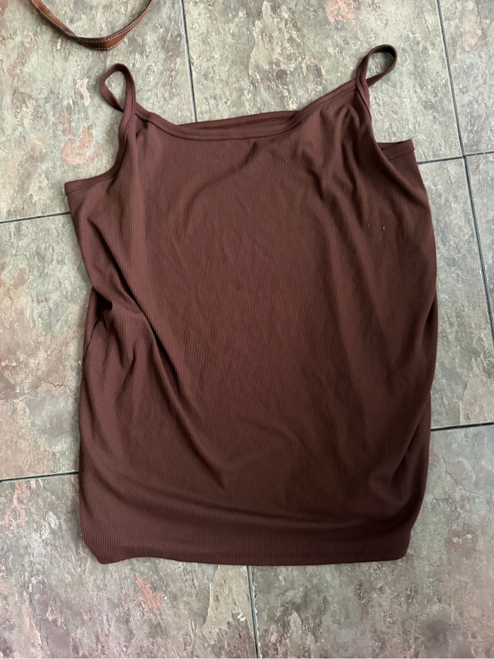No Boundaries Chocolate Brown Ribbed Camisole Tank